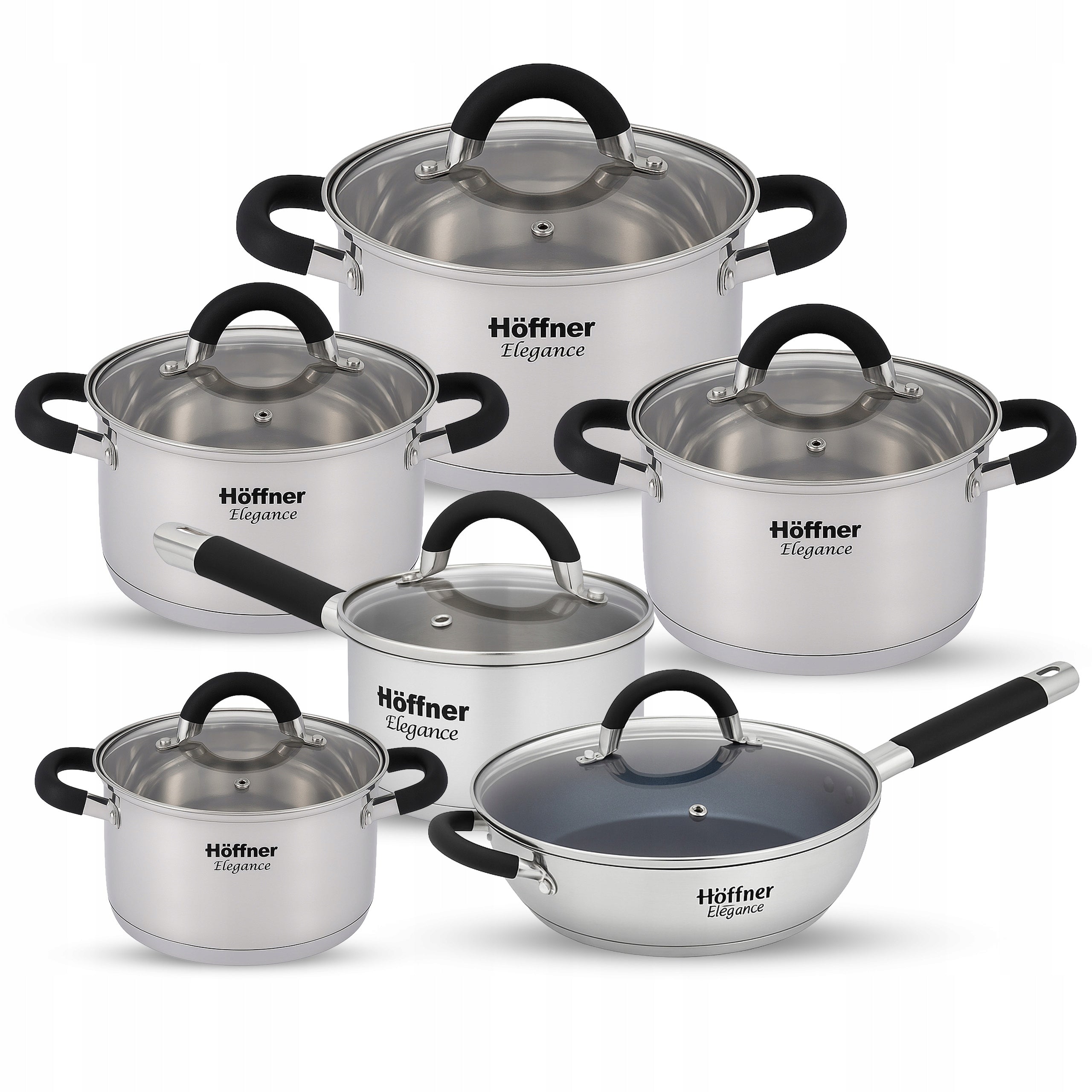 SET OF STAINLESS STEEL POTS INDUCTION GAS POTS PAN SAUCEPAN Packaging status original