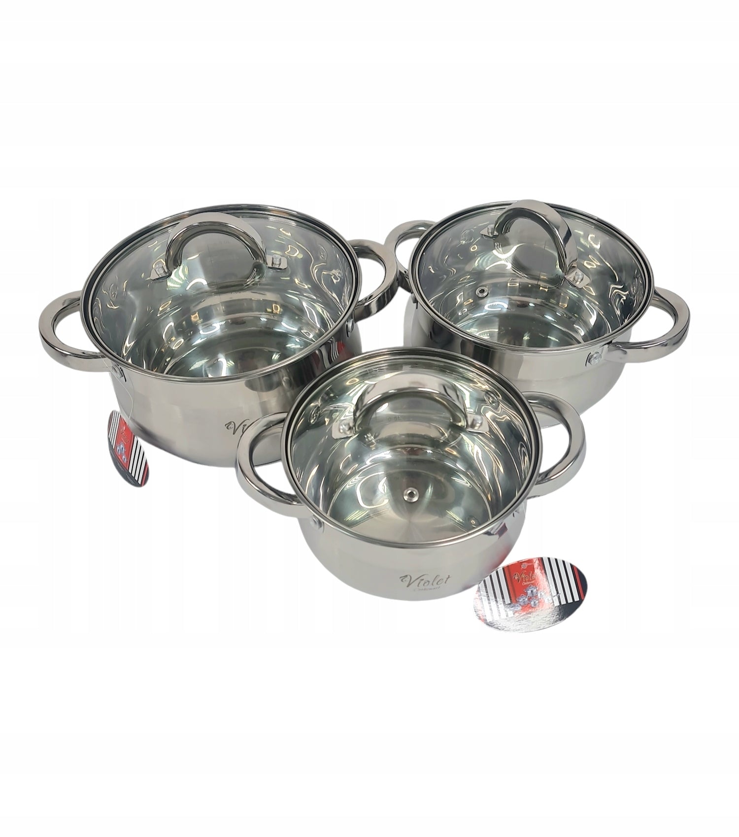 SET OF STEEL POTS Ø16/18/20/24CM SET OF STAINLESS STEEL INDUCTION Material steel