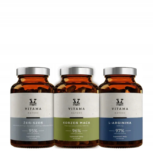 SET OF SUPPLEMENTS FOR MEN LIBIDO GINSENG ROOT MACA L-ARGANINE
