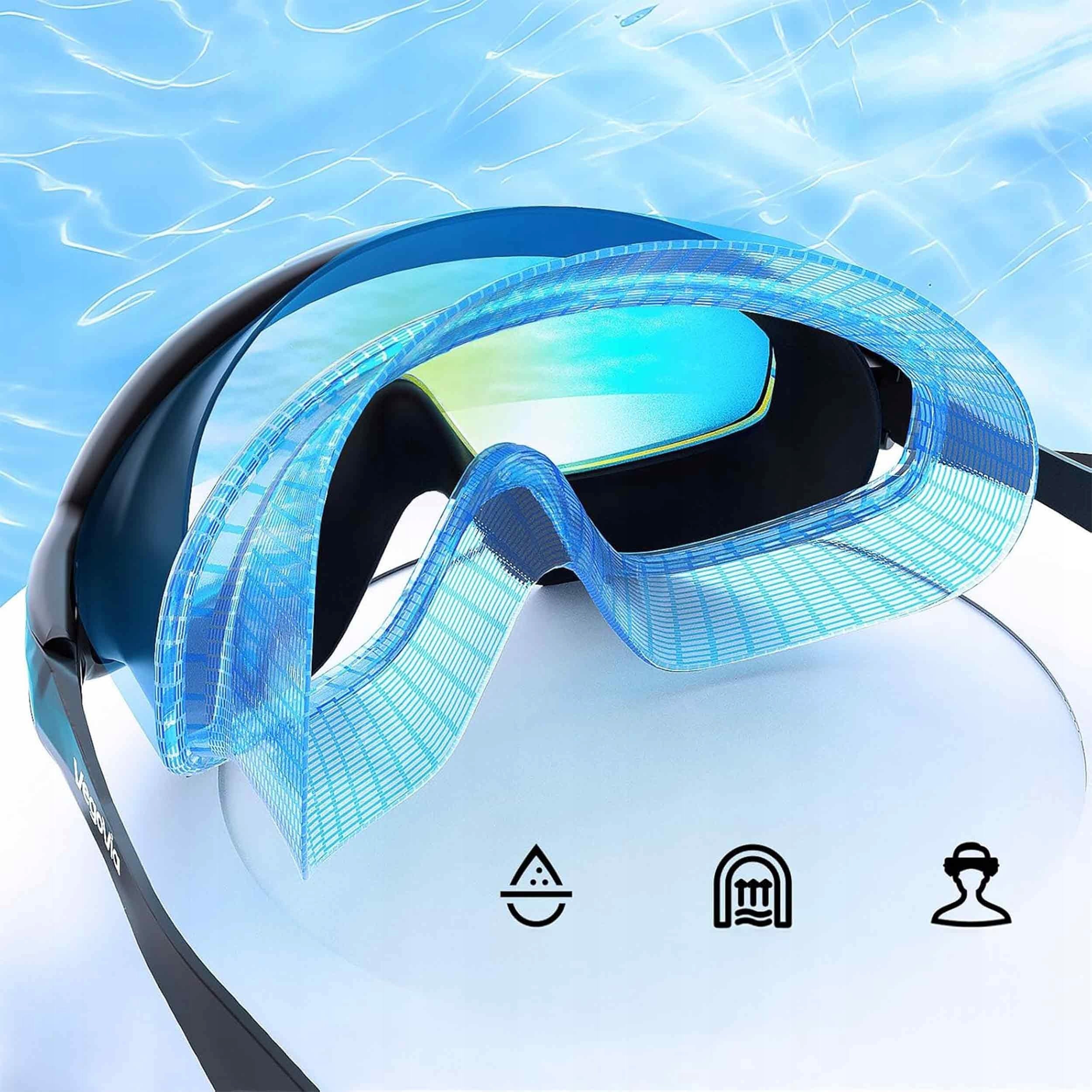 SET OF SWIMMING GOGGLES 2PCS FOR ANTI-FOG POOL + NOSE PLUGS Packaging status original
