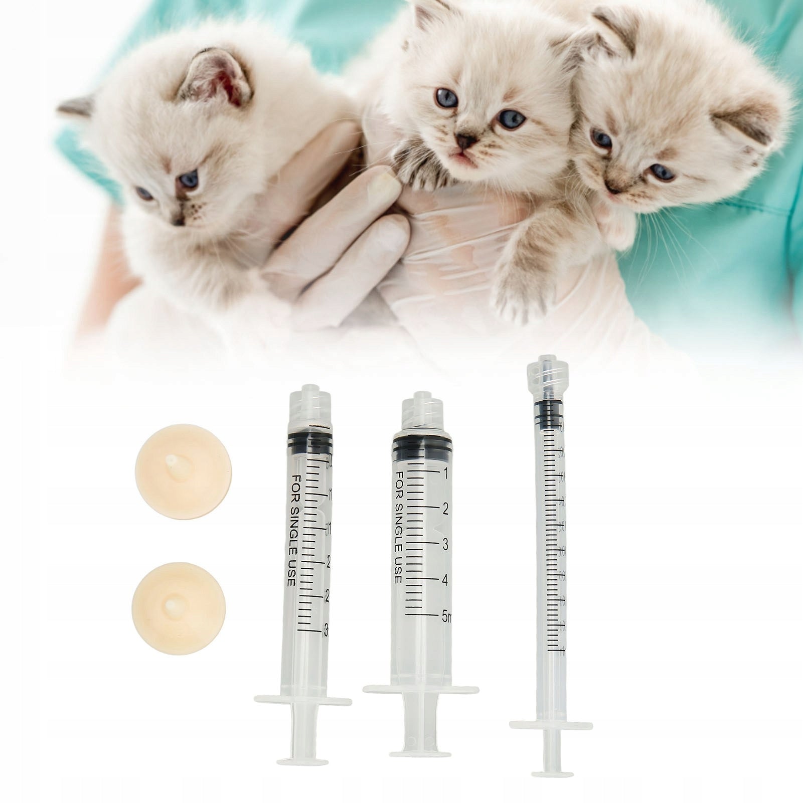 SET OF SYRINGES FOR FEEDING KITTENS PUPPIES SYRINGES 5ML WITH PACIFIERS Manufacturer code 2172962353