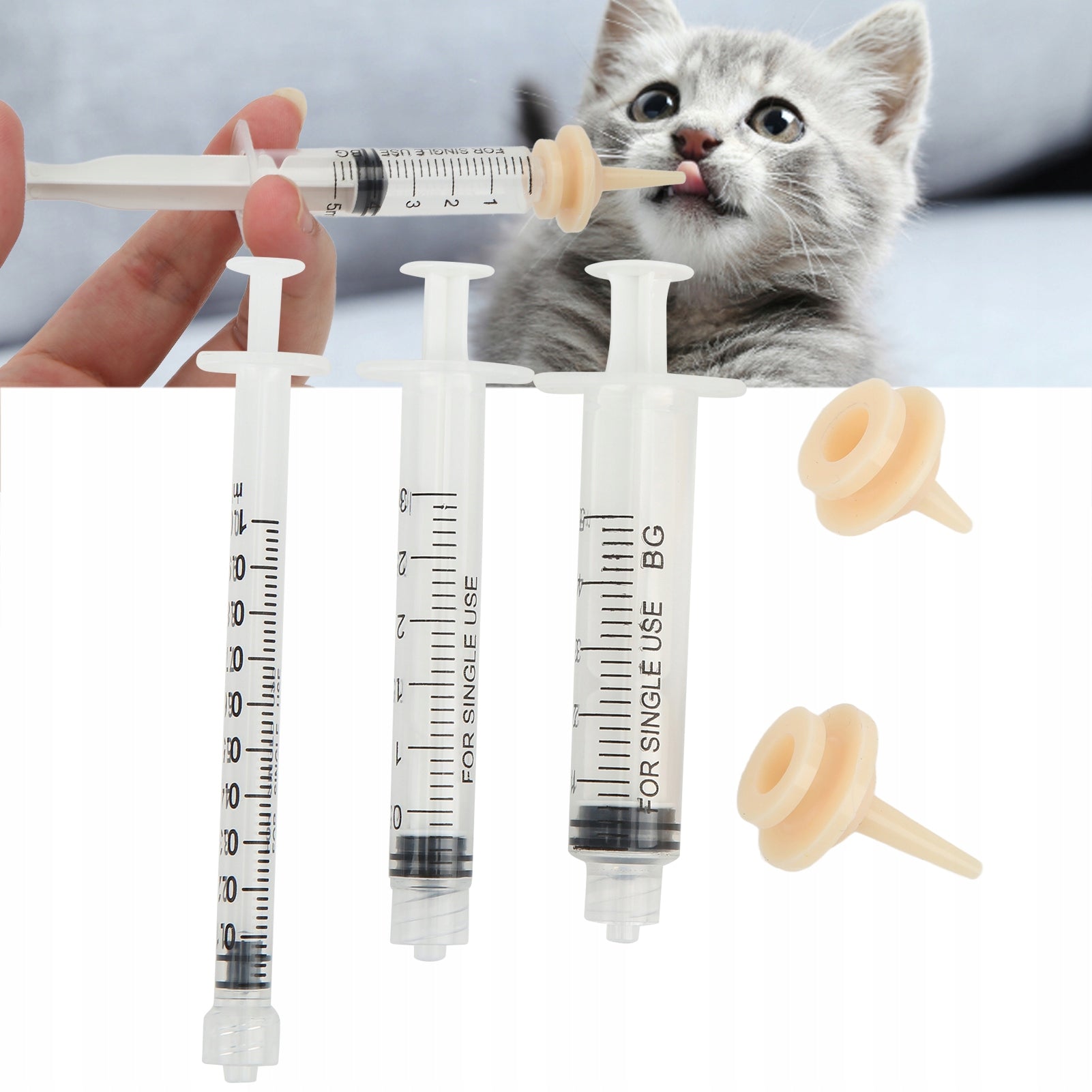SET OF SYRINGES FOR FEEDING KITTENS PUPPIES SYRINGES WITH PACIFIERS Manufacturer code ZS2