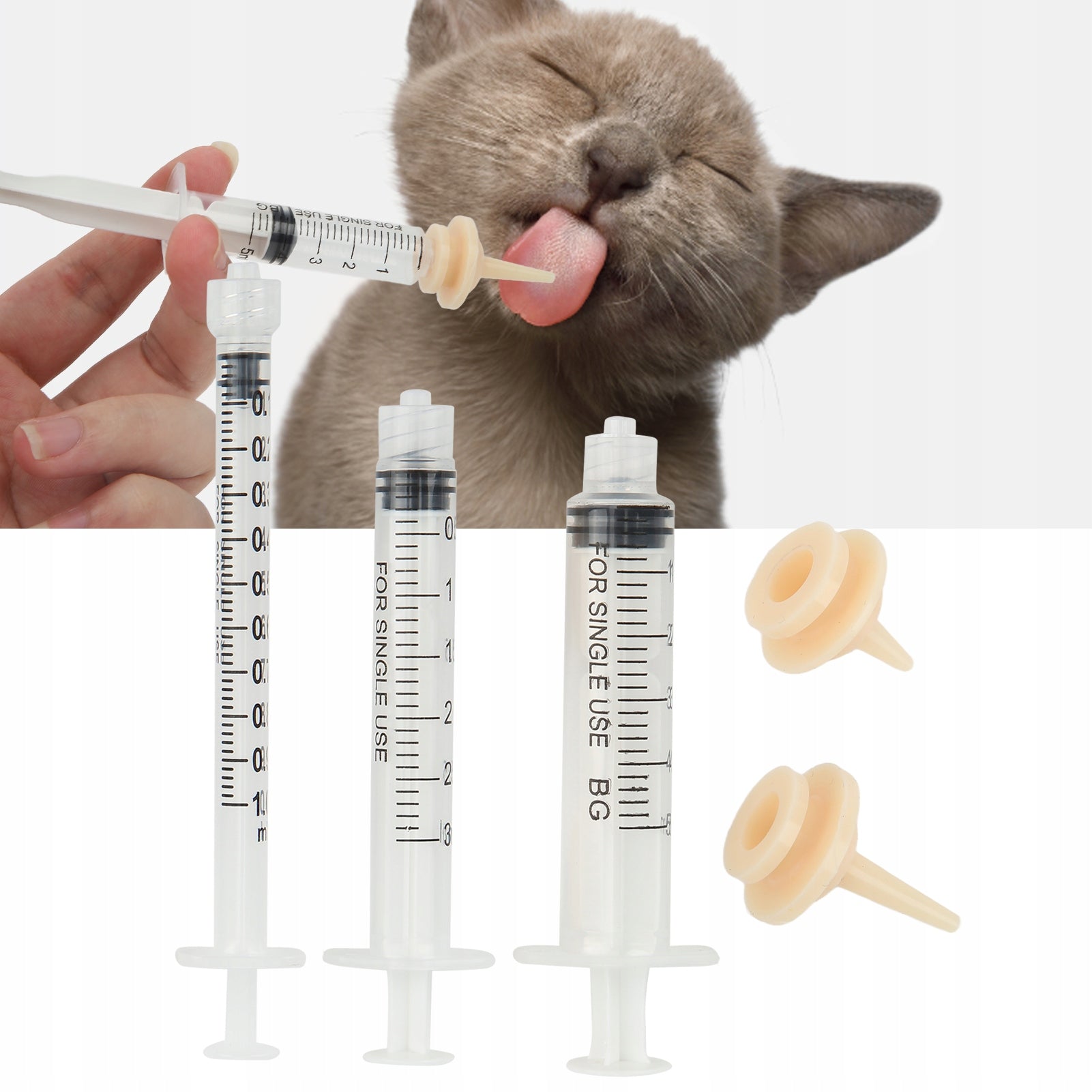 SET OF SYRINGES FOR FEEDING KITTENS PUPPIES SYRINGES WITH PACIFIERS Packaging status original
