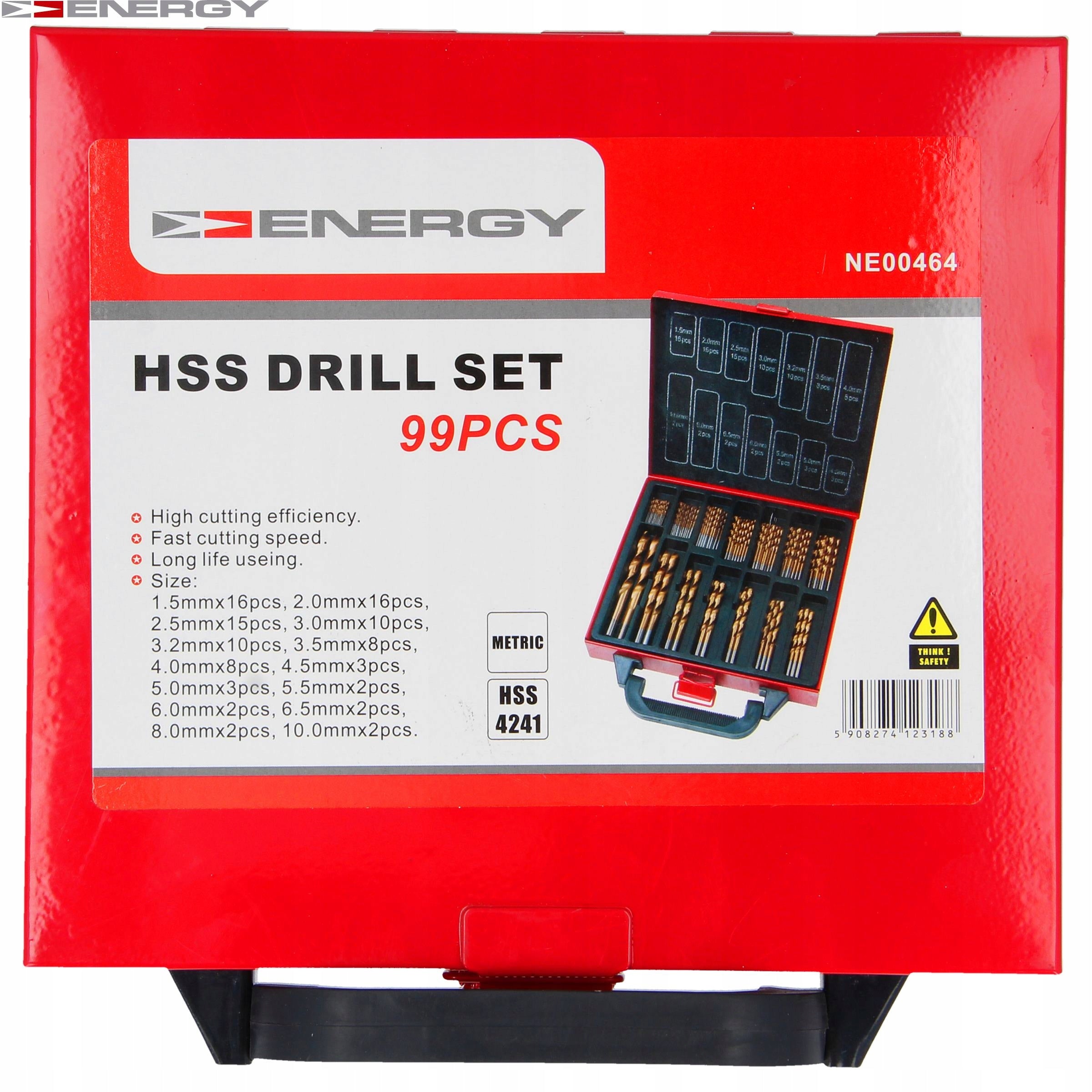 SET OF TITANIUM DRILL BITS FOR METAL 99PCS. 1,5 - 10 Brand Energy