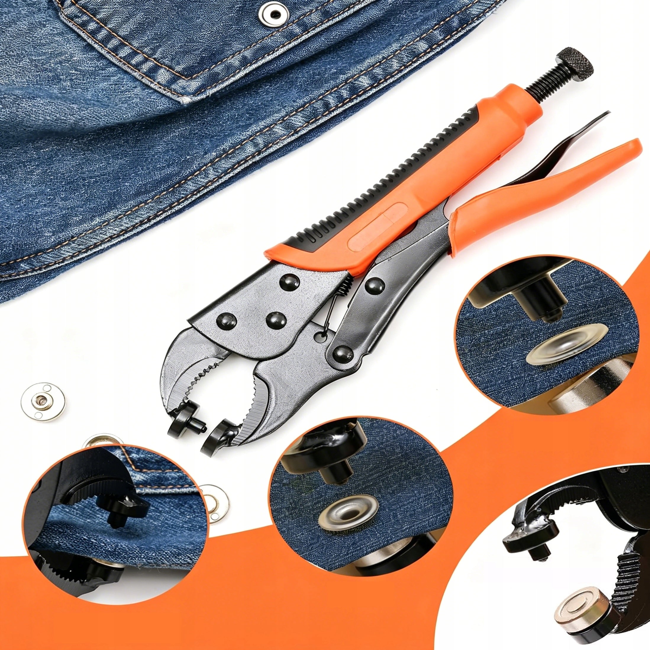 SET OF TOOLS FOR LATCHES AND BUTTONS – ADJUSTABLE SNAP PLIERS Brand no brand