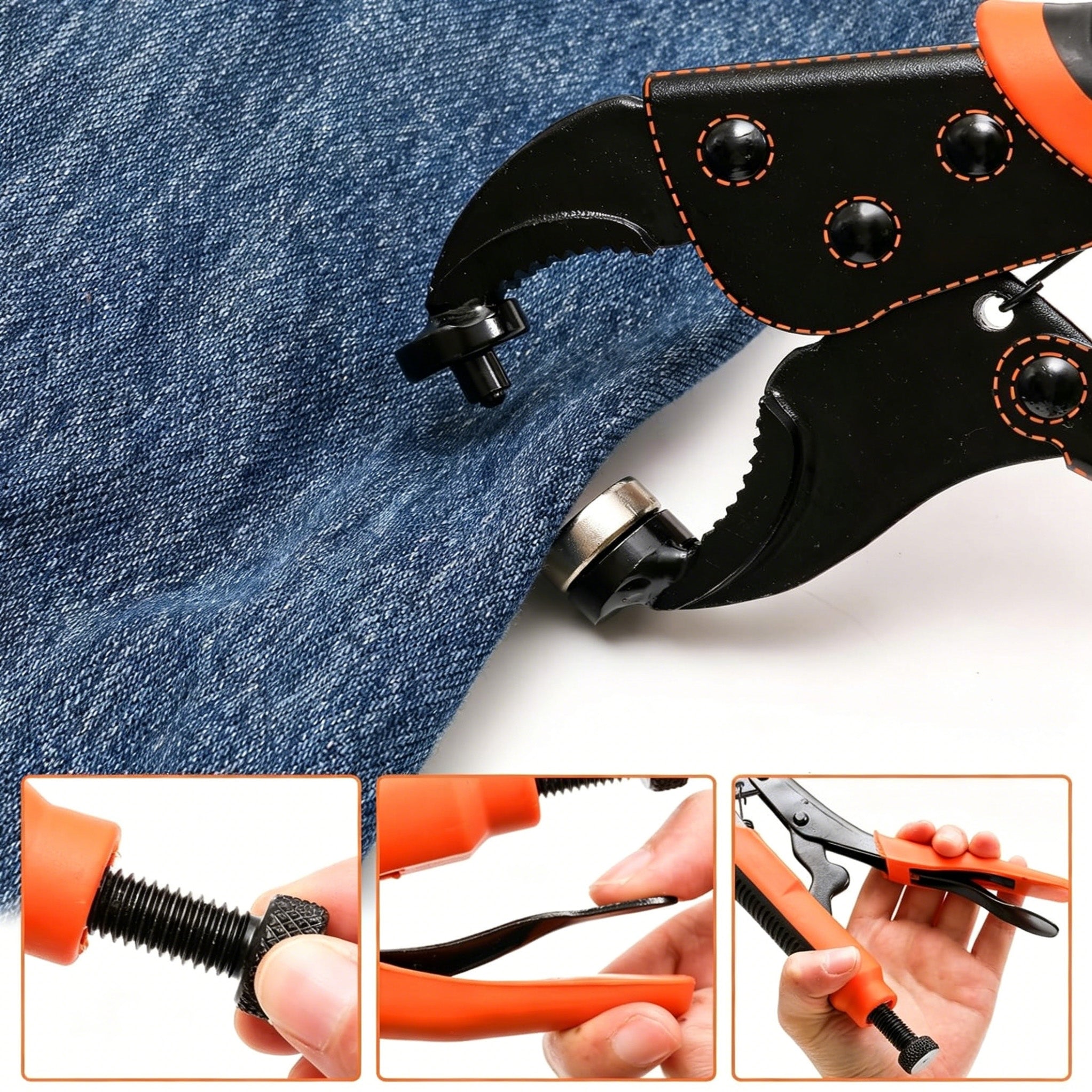SET OF TOOLS FOR LATCHES AND BUTTONS – ADJUSTABLE SNAP PLIERS Product weight with unit packaging 0.95 kg