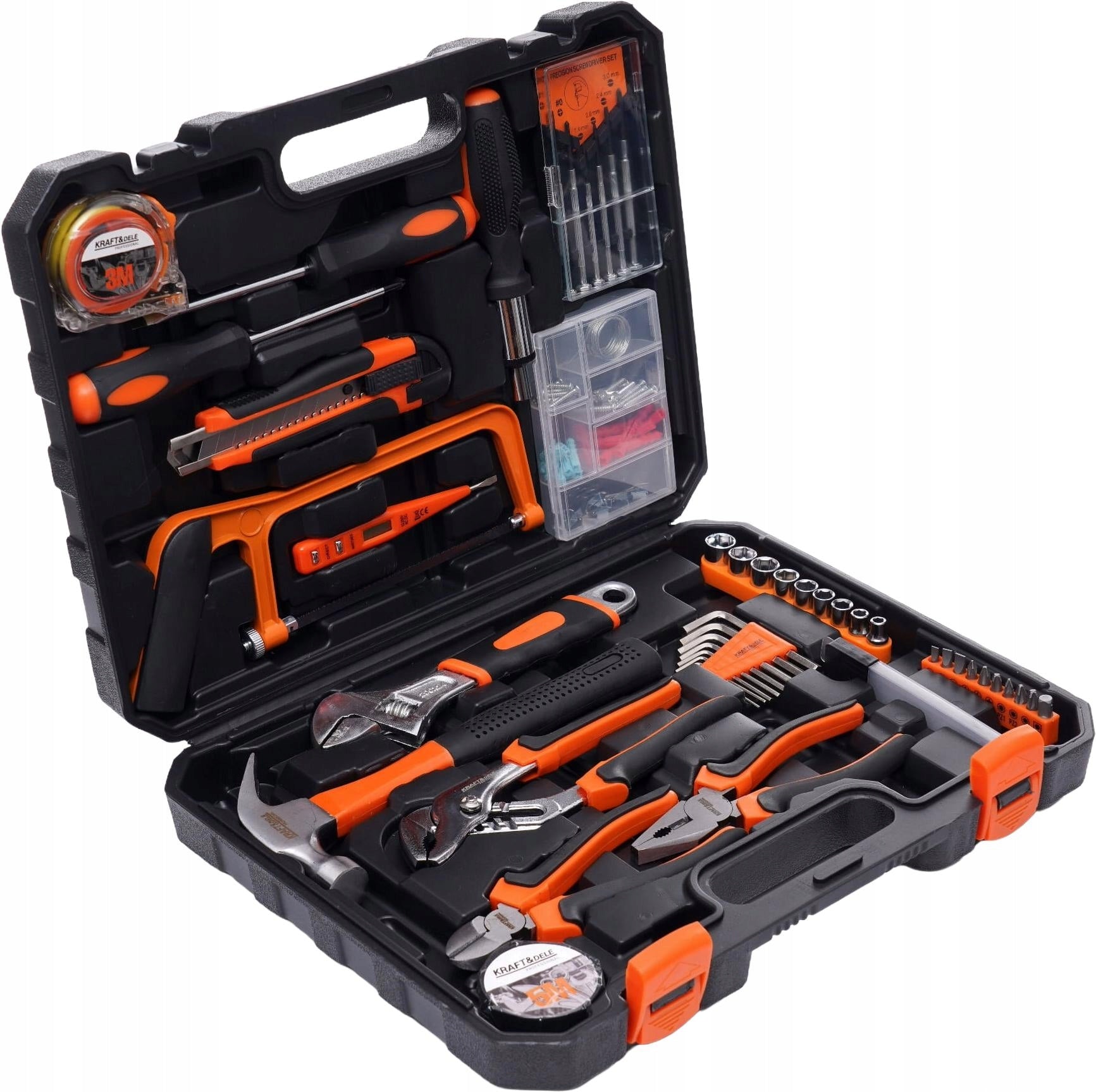 SET OF TOOLS KEYS TOOL CASE WRENCHES BITS PLIERS 100 EL. Manufacturer code kd10839