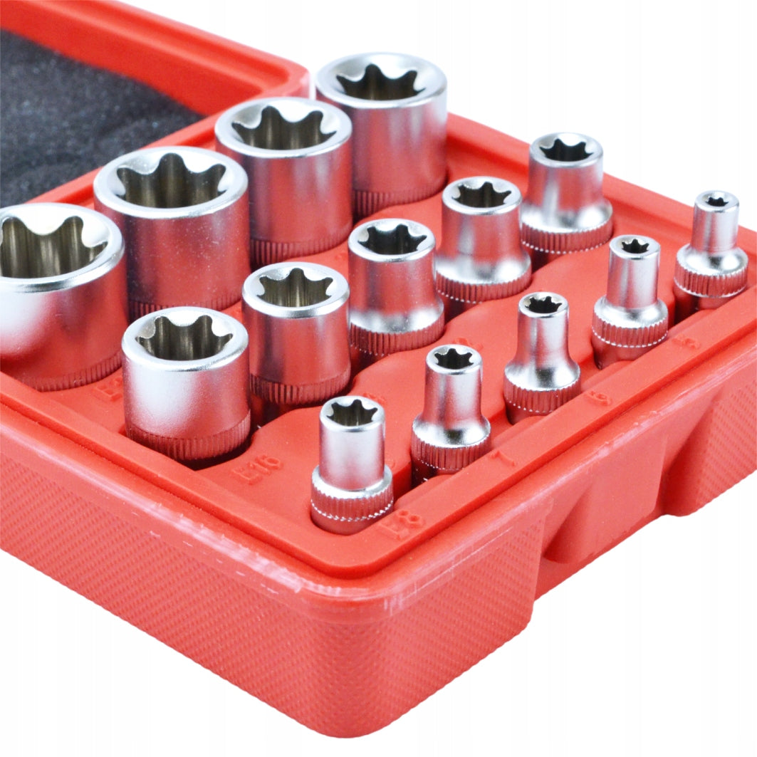 SET OF TORX SOCKET WRENCHES INTERNAL CAPS E4 - E24 14PCS TORXY Product weight with unit packaging 0.68 kg
