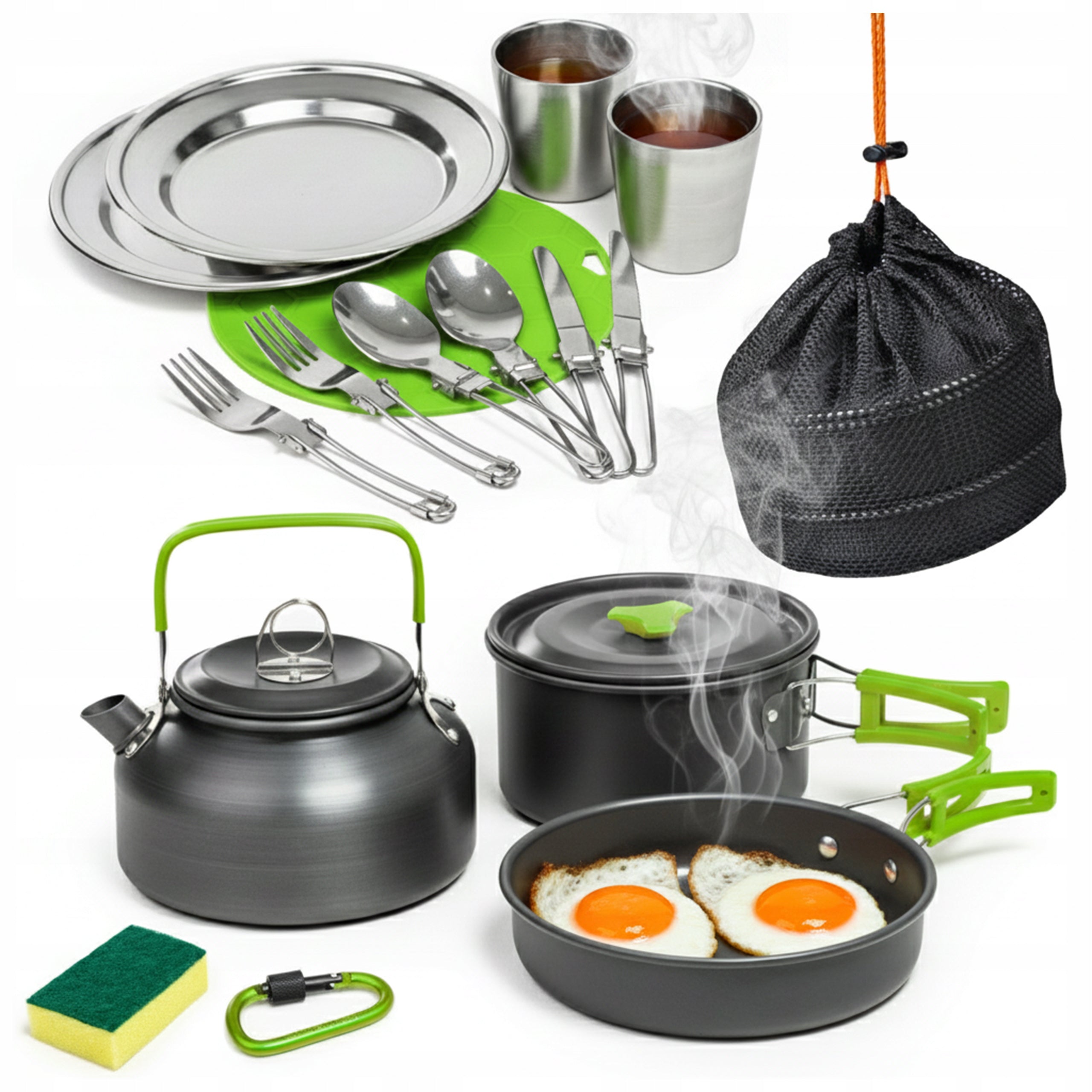 SET OF TOURIST DISHES POTS FOLDING TOURIST DISHES SET XL