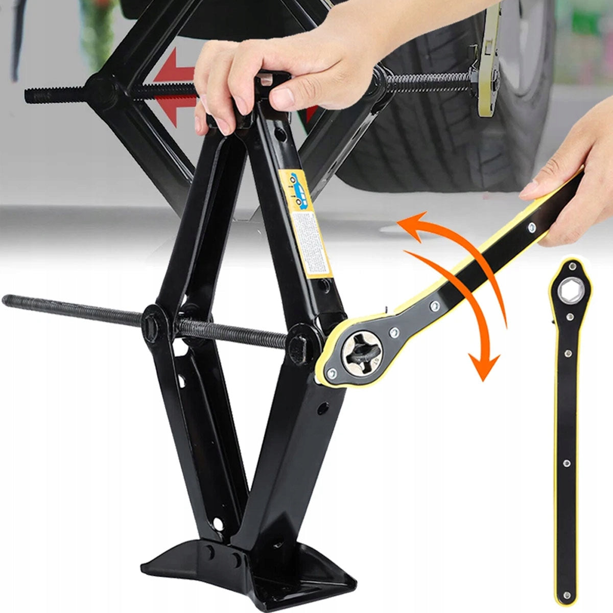 SET OF TRAPEZOIDAL JACK TELESCOPIC WRENCH FOR WHEELS CAR LIFT
