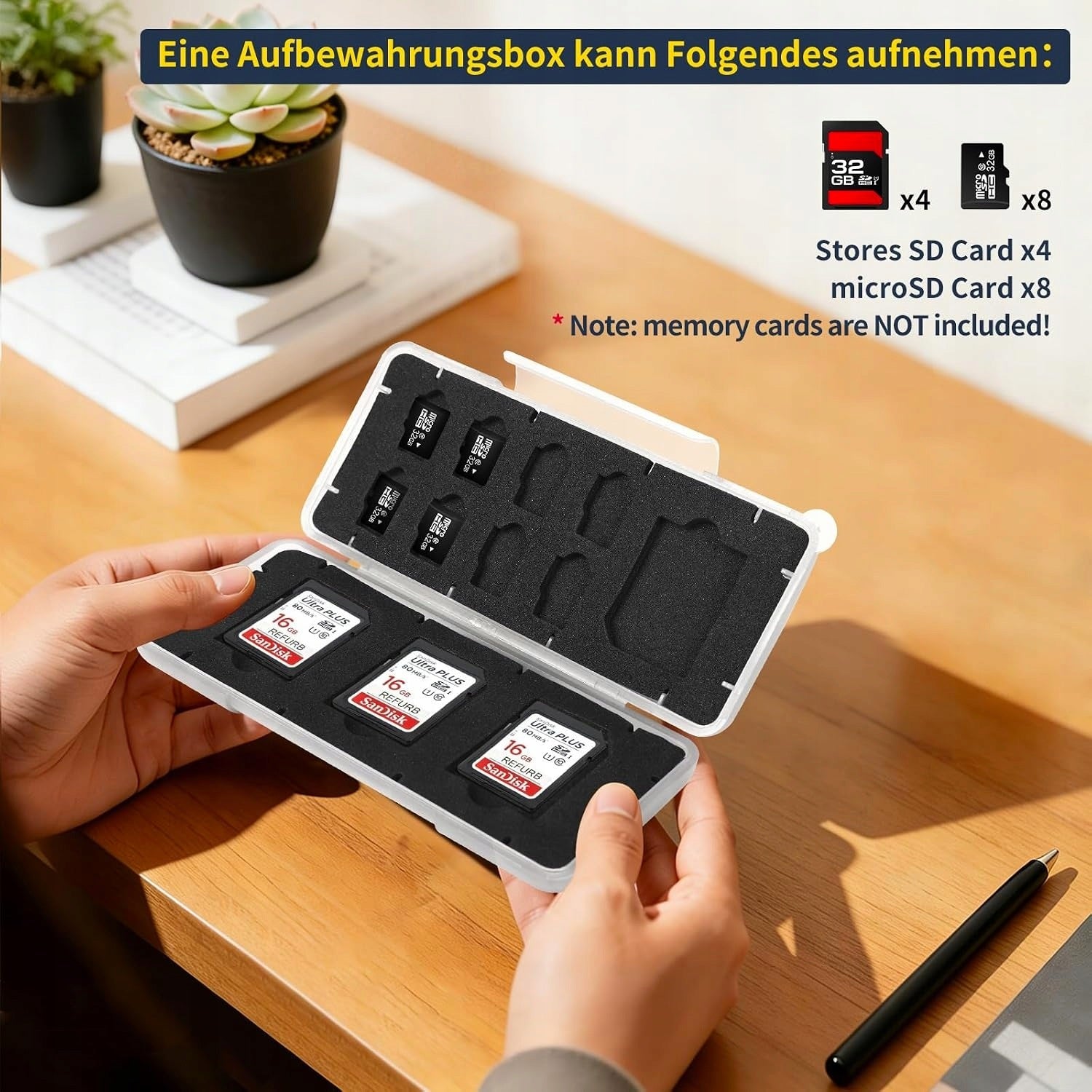 SET OF TWO SD AND MICRO SD CARD CASES WITH ABS PADDING FOR TRAVEL Model Etui na karty SD 4 SD i 8 micro SD