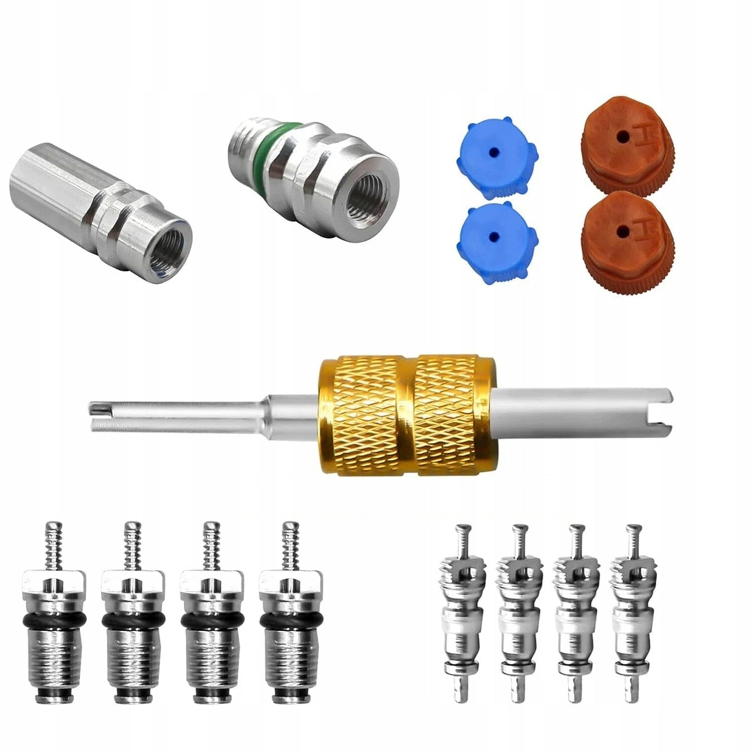 SET OF VALVES FOR AIR CONDITIONING CARS 17EL R134A R12 COPPER PORTABLE Packaging status original