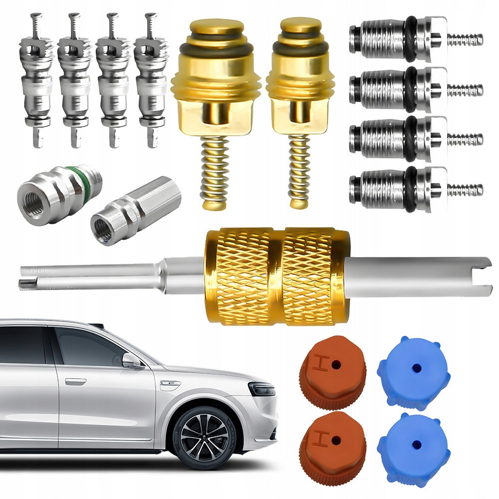 SET OF VALVES FOR AIR CONDITIONING CARS 17EL R134A R12 COPPER PORTABLE