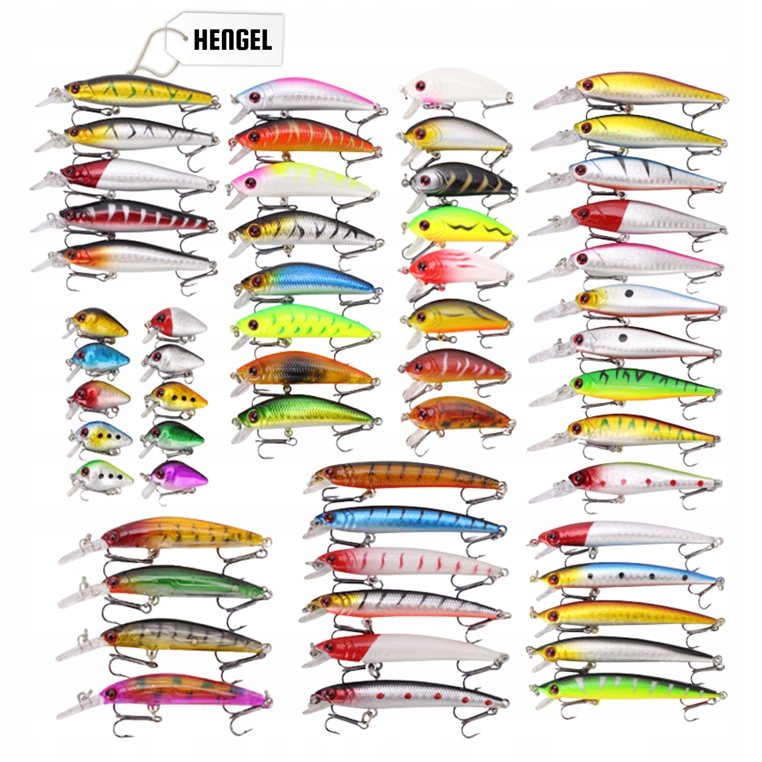 SET OF WOBBLERS 56PCS FOR PIKE ZANDER BAIT PERCH 2-8.5g 3-10cm