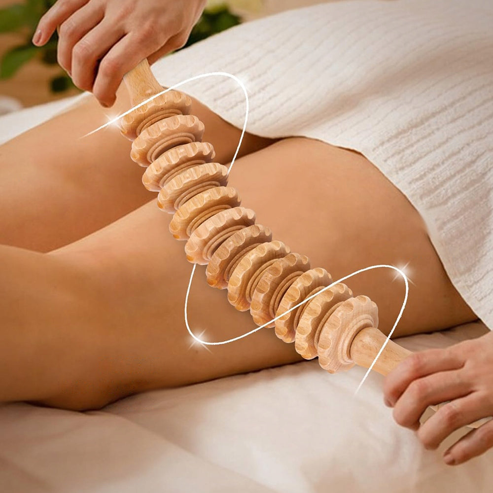 SET OF WOODEN MASSAGE TOOLS TO RELAX THE MUSCLES OF THE WHOLE BODY Kind body