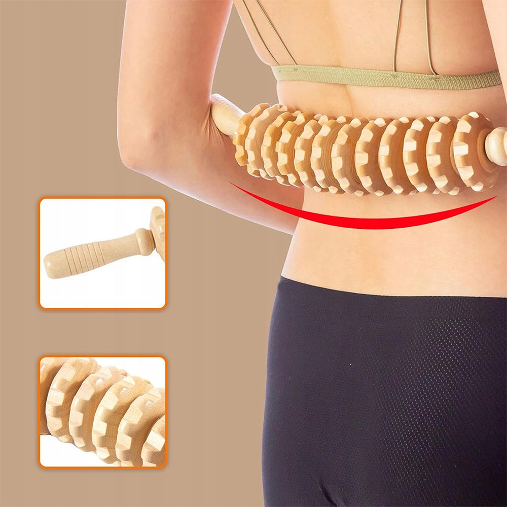 SET OF WOODEN ROLLER MASSAGERS AND BODY MASSAGE PLATE Packaging status original