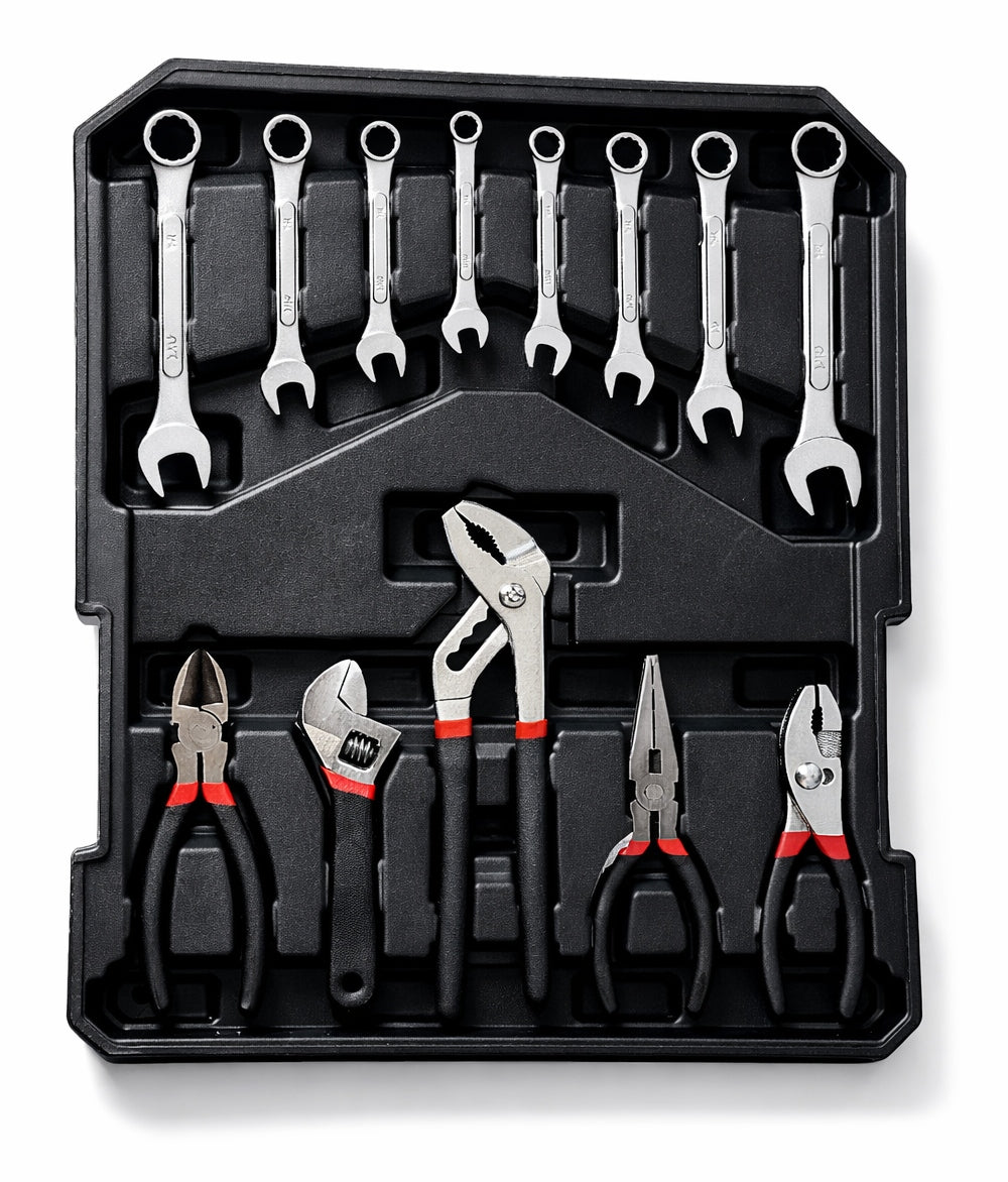 SET OF WRENCH TOOLS 419EL TOOL CASE KEYS FLAT RATCHET Manufacturer code OD4018