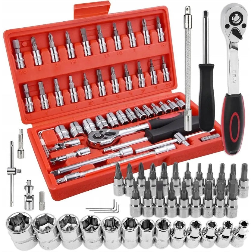 SET OF WRENCH TOOLS SCREWDRIVER WRENCHES TORX ALLEN SOCKET RATCHET 46 EL.