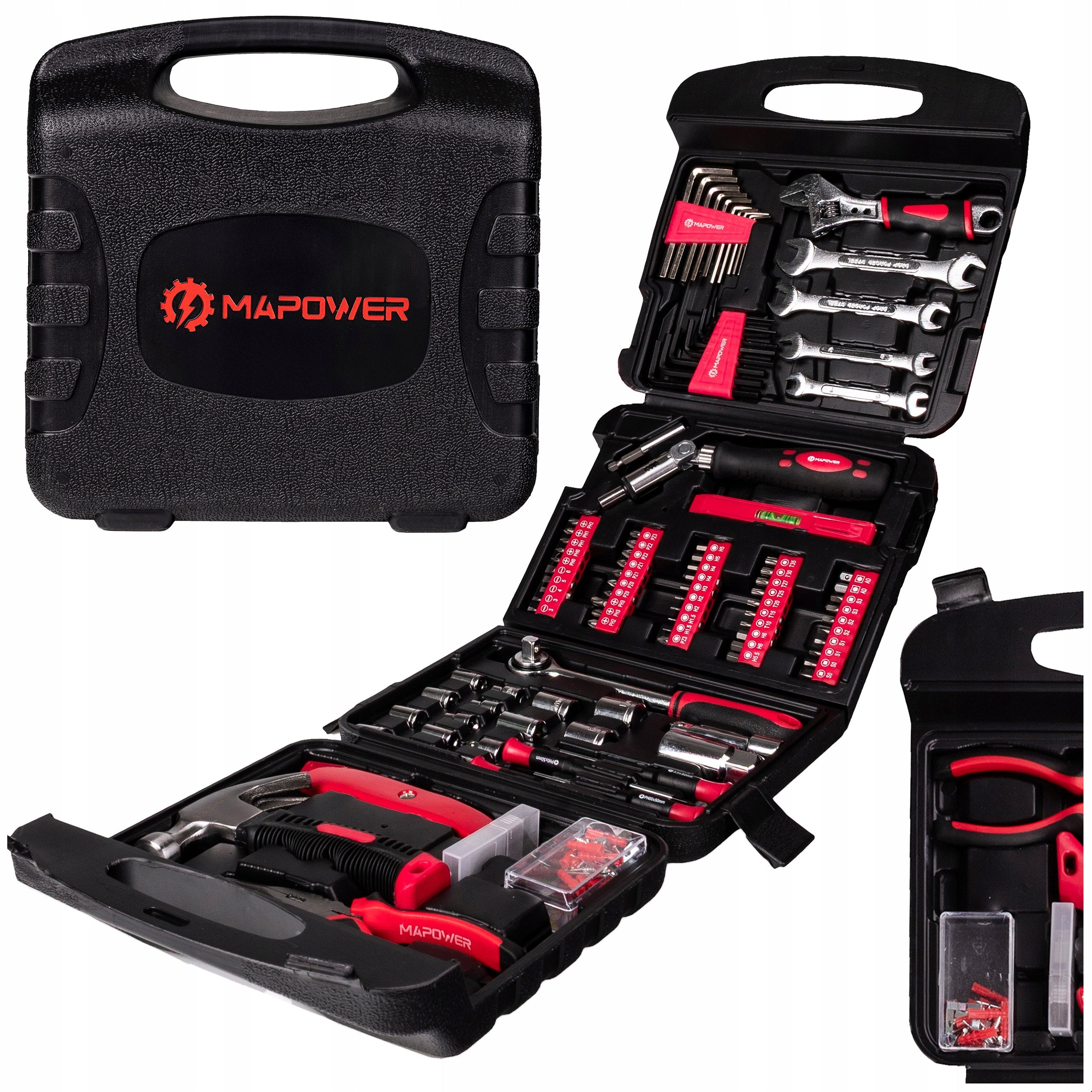 SET OF WRENCH TOOLS TOOL CASE CRV CAPS BITS 165 ELE MAPOWER Packaging status original