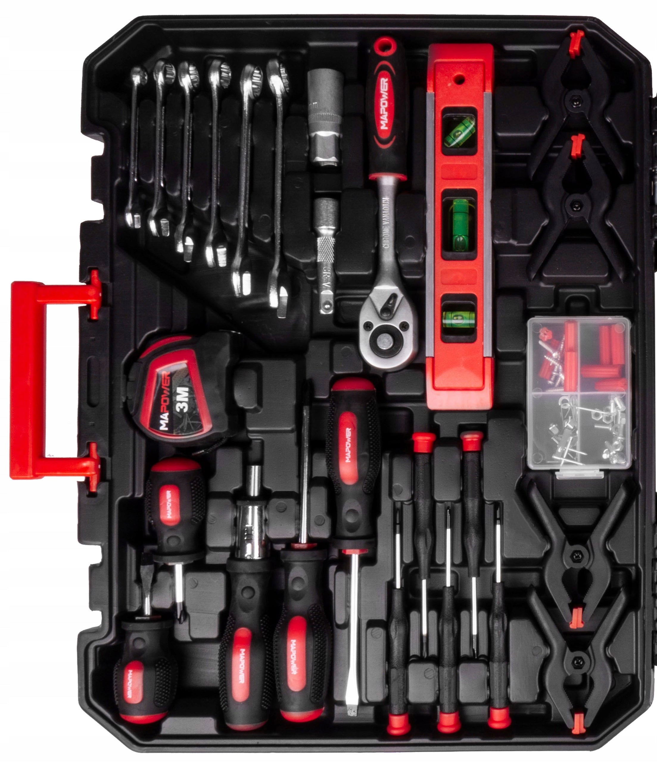 SET OF WRENCH TOOLS TOOL CASE CRV CAPS BITS 168 ELE MAPOWER Product weight with unit packaging 5.5 kg