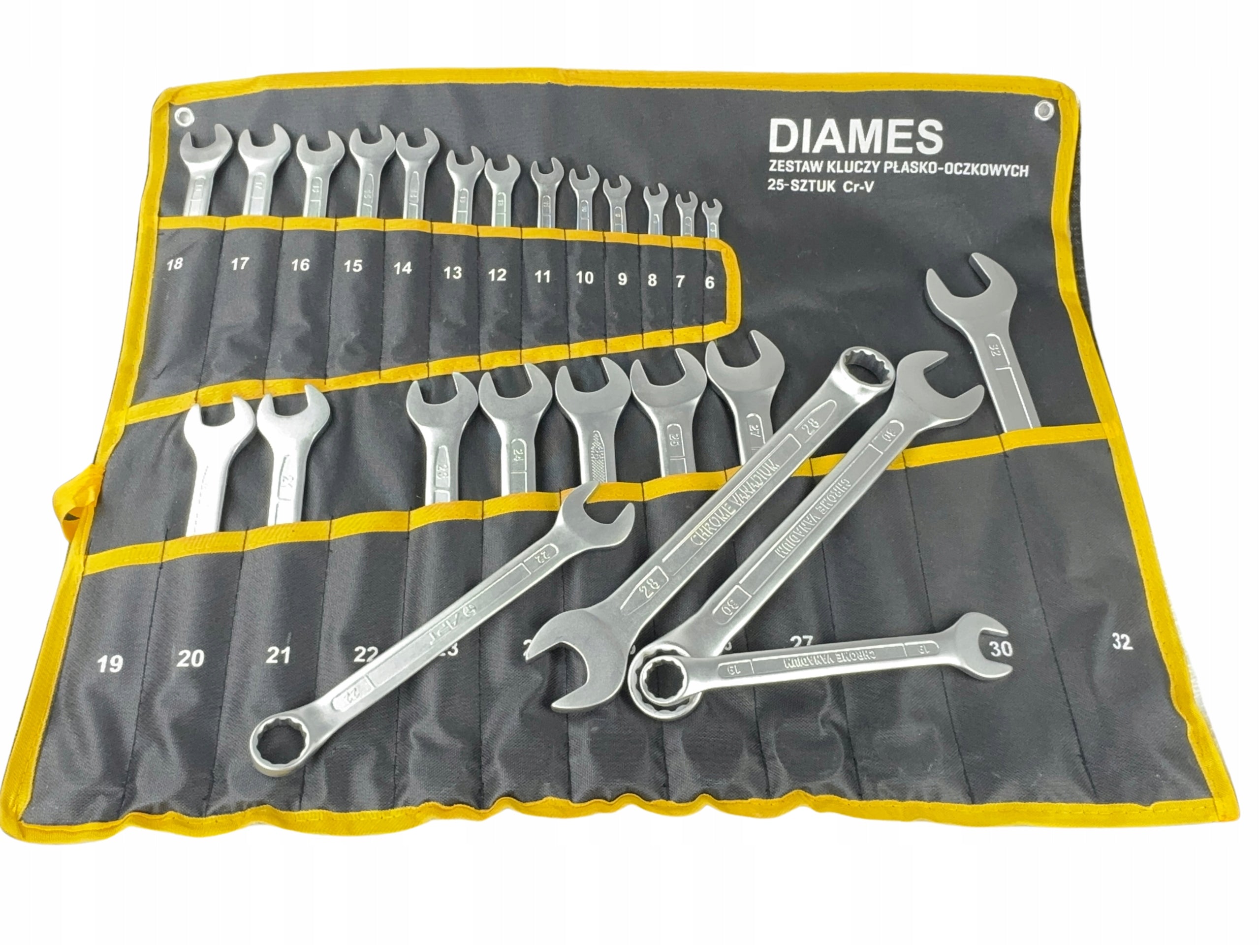 SET OF WRENCHES MIX DIN CR-V 25 PCS 6 - 32 MM SHEET Brand Diames