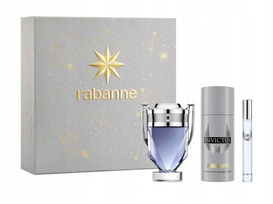 SET PACO RABANNE INVICTUS 50ML + 150ML + 10ML EAU DE TOILETTE MALE EDT