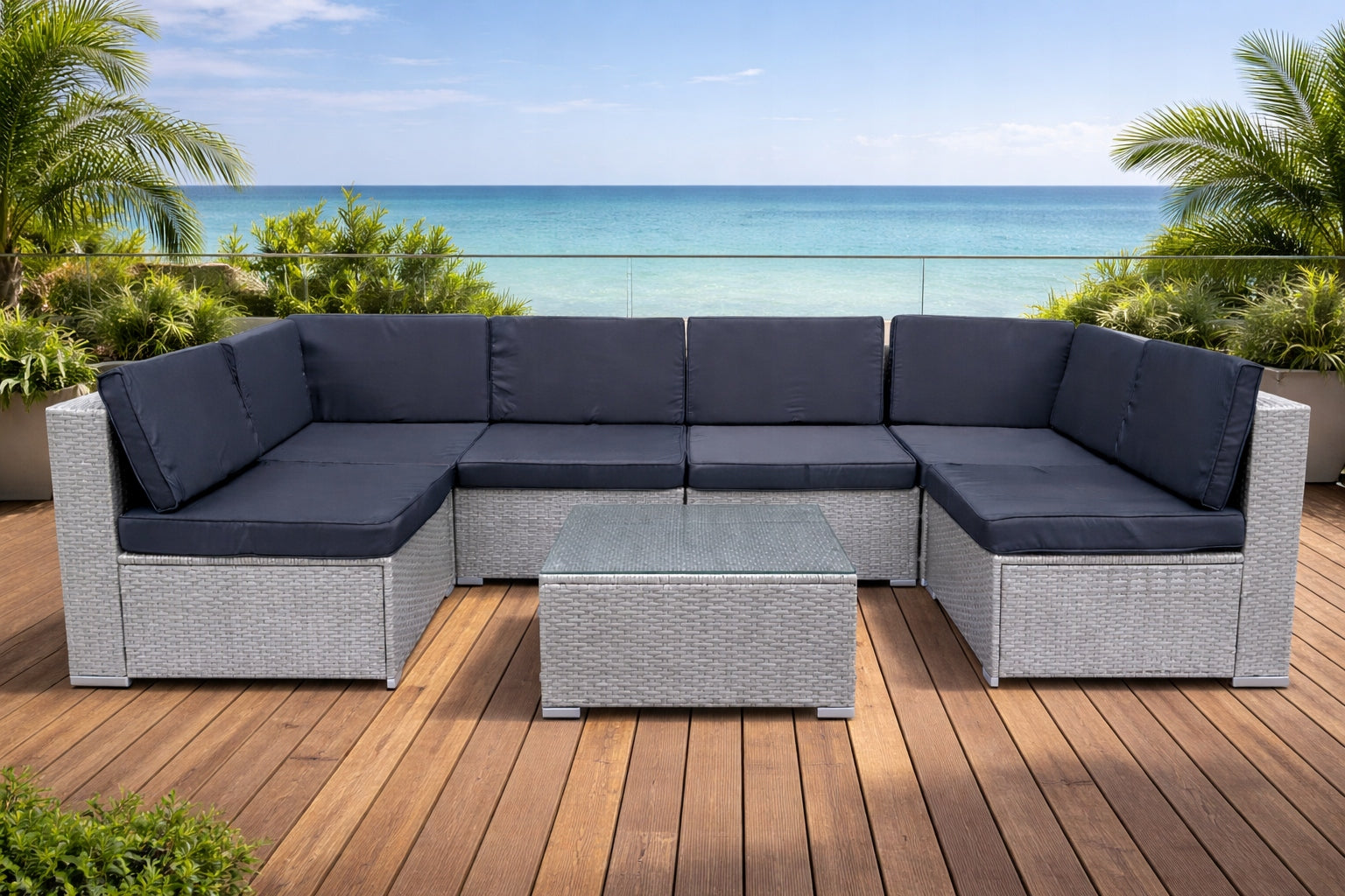 SET RATTAN SOFA TABLE RATTAN 6 PEOPLE HORSESHOE CORNER Manufacturer code SR008