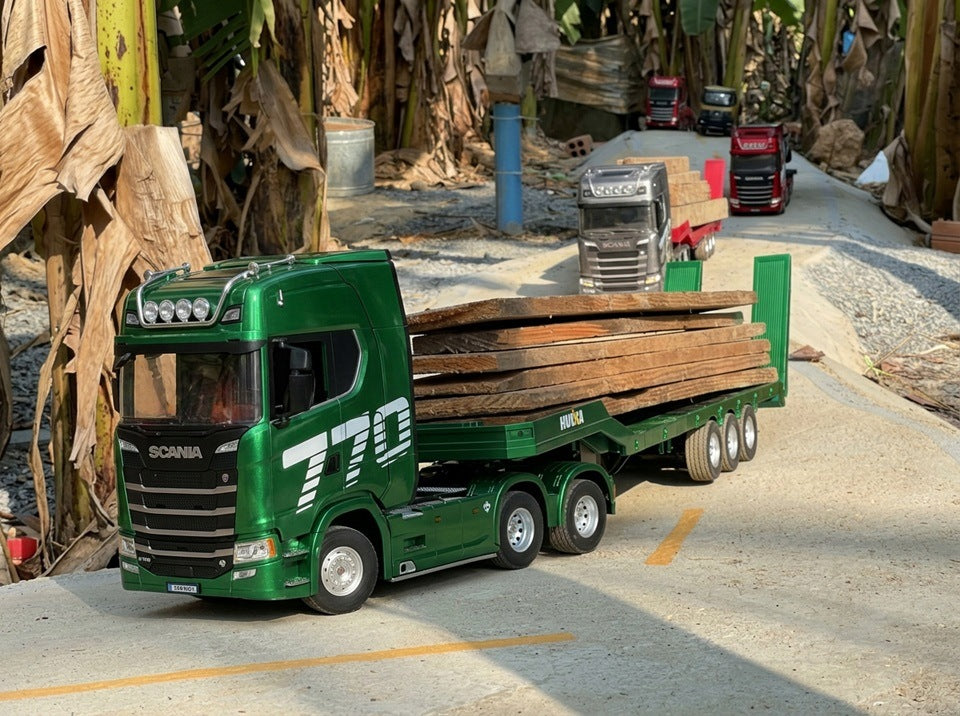 SET RC TRUCK SCANIA 1501 AND SEMITRAILER HUINA 1502 REMOTE CONTROLLED RC Packaging status original