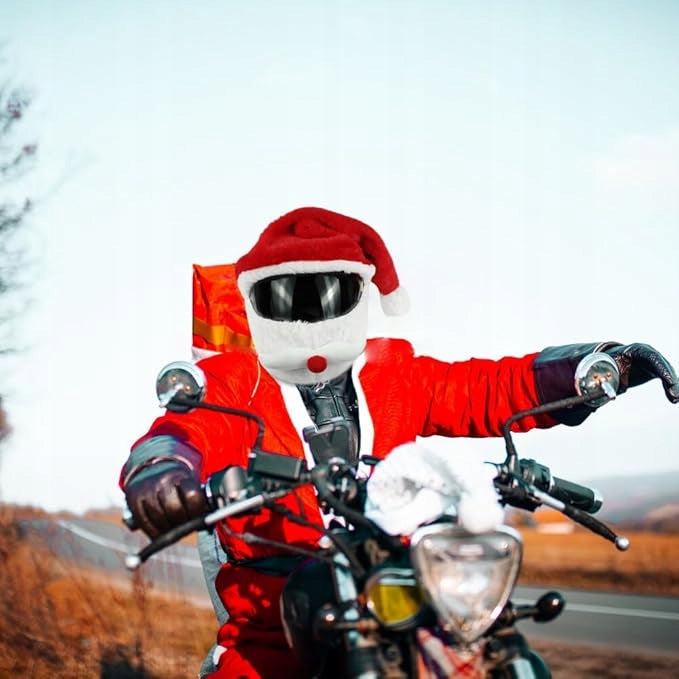 SET SANTA HAT FOR HELMET +GLOVES MOTORCYCLE ORNAMENT CHRISTMAS OUTFIT Manufacturer's catalog number B0CL4Y3Y5G