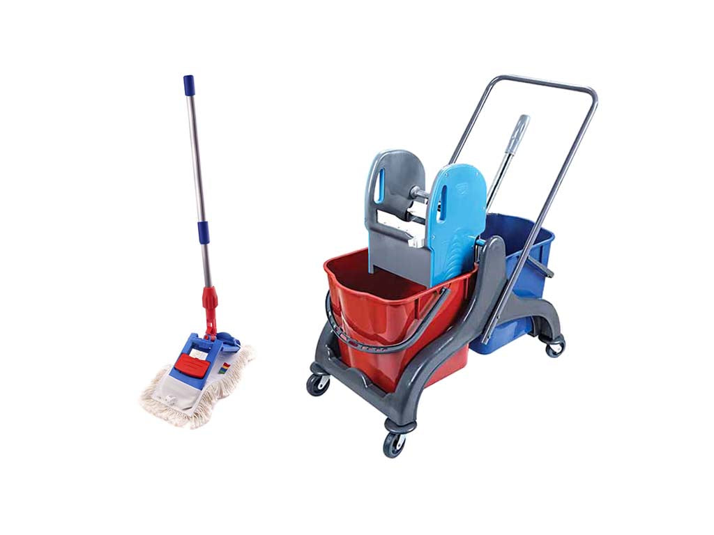 SET SATURN cleaning trolley 2x20l + mop 43CM