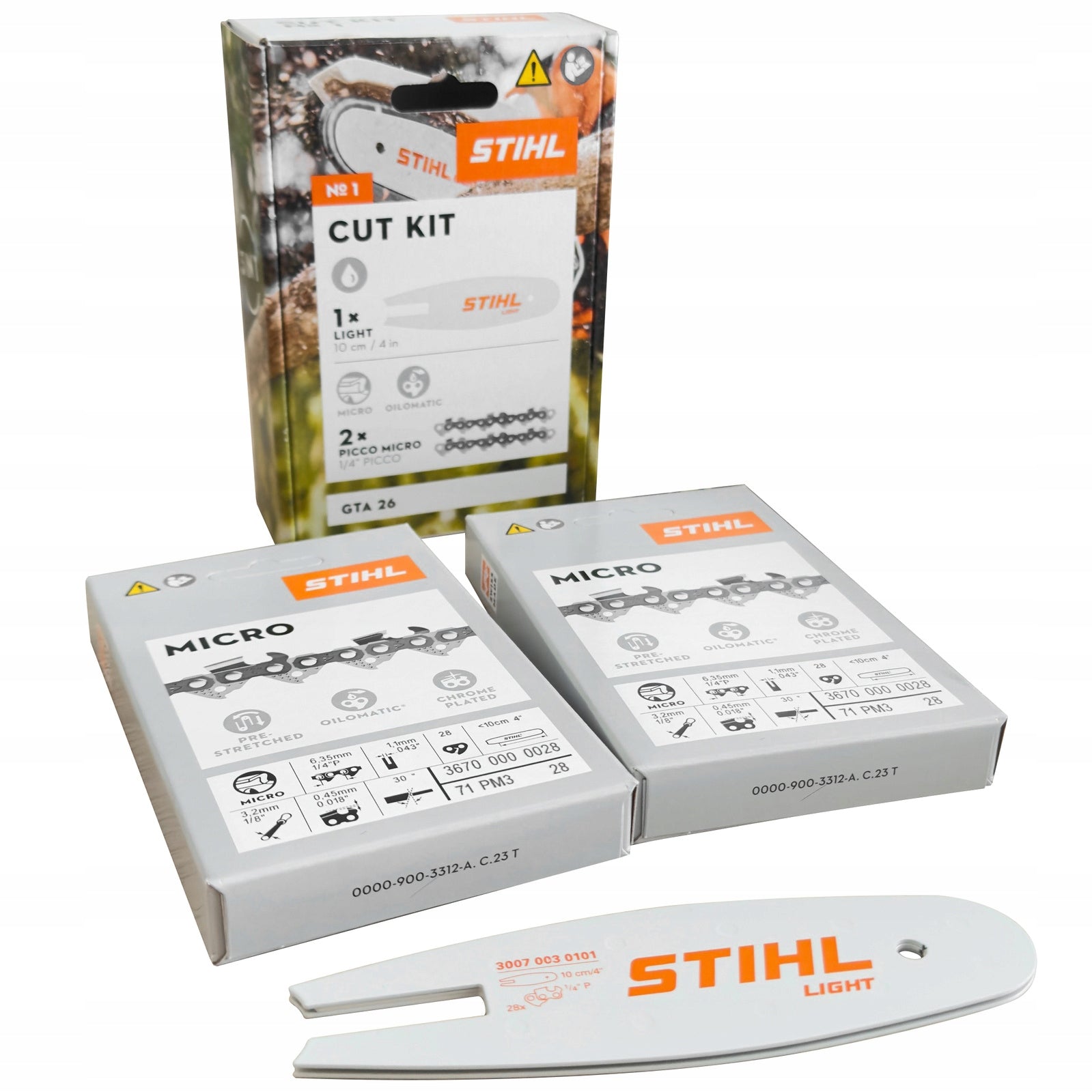 SET STIHL CUT KIT 1 GUIDE + CHAINS FOR GTA 26 CUTTER