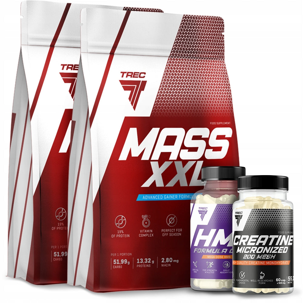 SET TREC MASS XXL 2kg+CREATINE+HMB | Mass, strength, sculpture