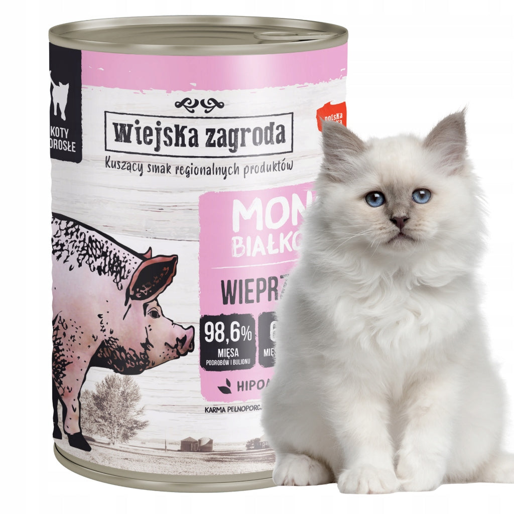 SET Wiejska Zagroda monoprotein cat CANS for cats mix FLAVORS 6x400g Manufacturer code Wiejska Zagroda Karma mokra dla kota 400g