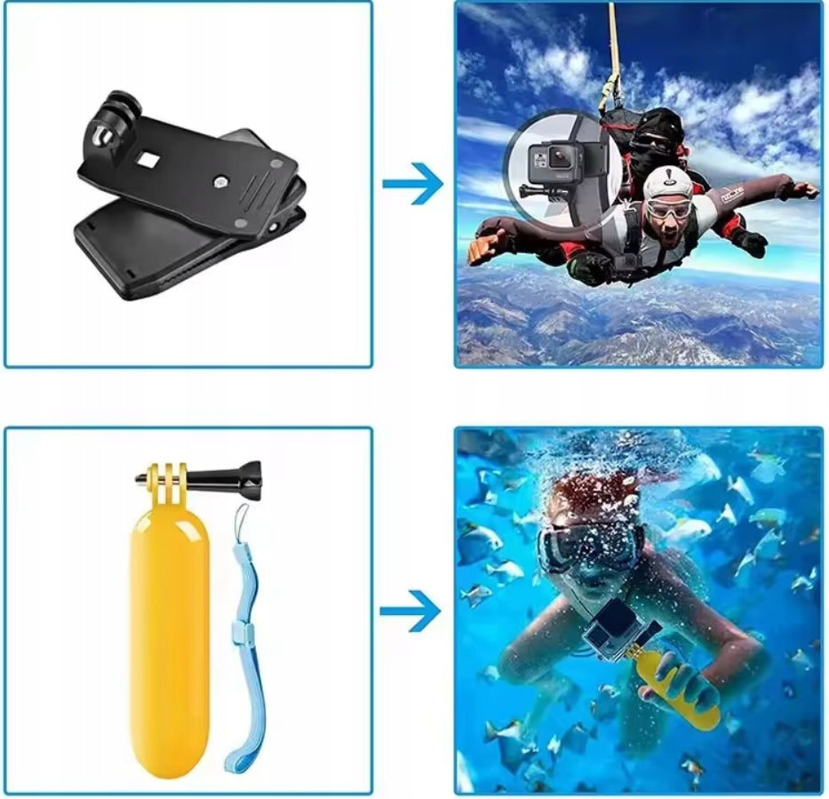 SET XXL 50in1 AKCESORIA GRIPS HARNESS GOPRO HERO 13 12 11 dji insta360U Manufacturer code zestaw_50el