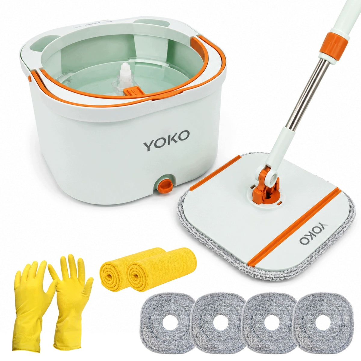 SET YOKO CLEAN Rotary Mop Separation + 4x Cartridge + Gloves + Wipes