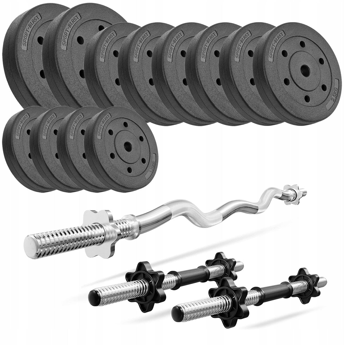 SET for home gym 36kg BARBELL load WITH GRIFFIN OVERLAY gym