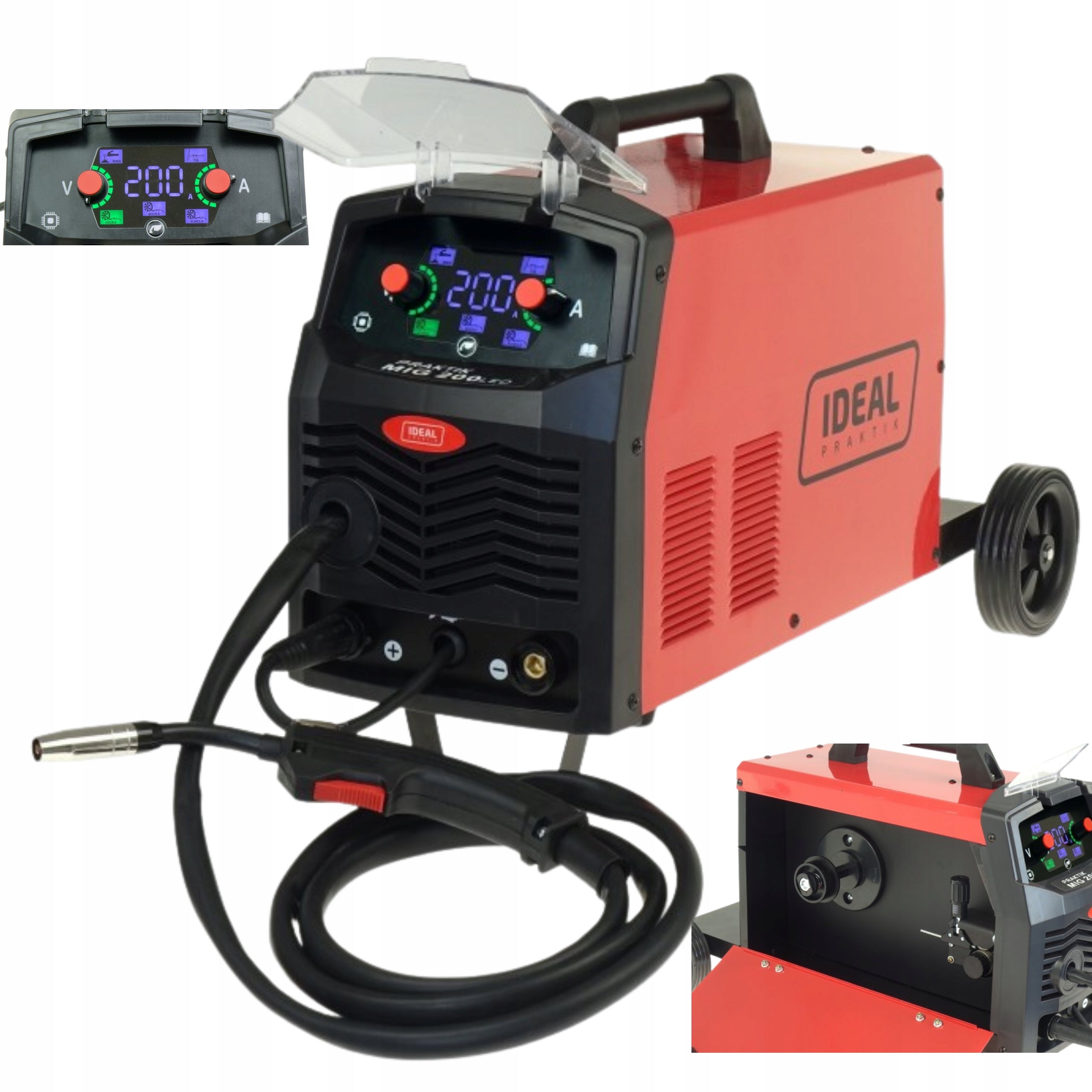 SET migomat welder PRAKTIK MIG 200 SYNERGIC LED 200 A MIG MMA FLUX Packaging status original