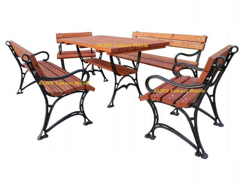 SET of garden furniture 150 cm garden furniture with armrest CAST IRON LEGS Color other