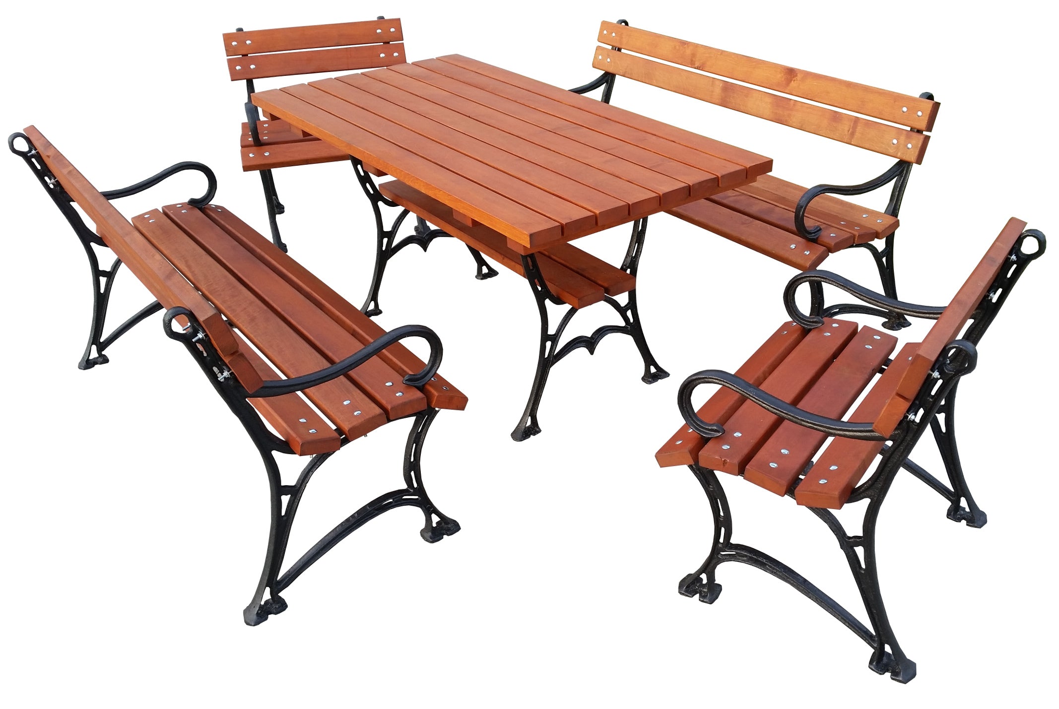 SET of garden furniture 150 cm garden furniture with armrest CAST IRON LEGS