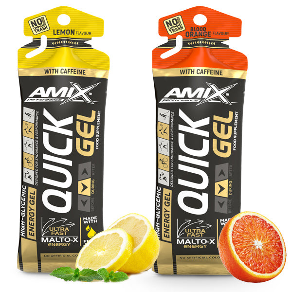 SET x6 Energy Gels with caffeine, without caffeine - for runners cyclists Packaging status original