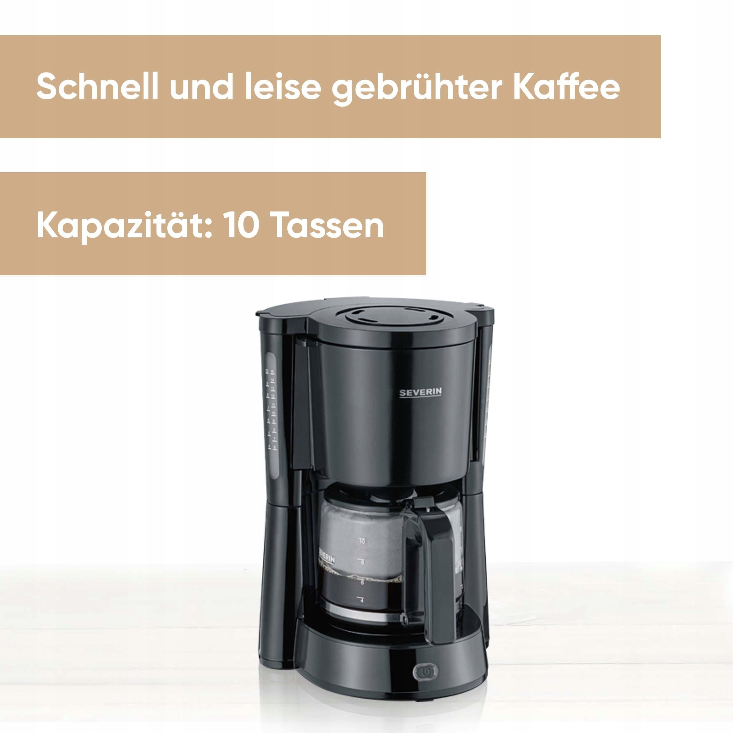 SEVERIN Coffee Maker With Pitcher Glass Quiet Aromatic 10 Cups Brand Severin
