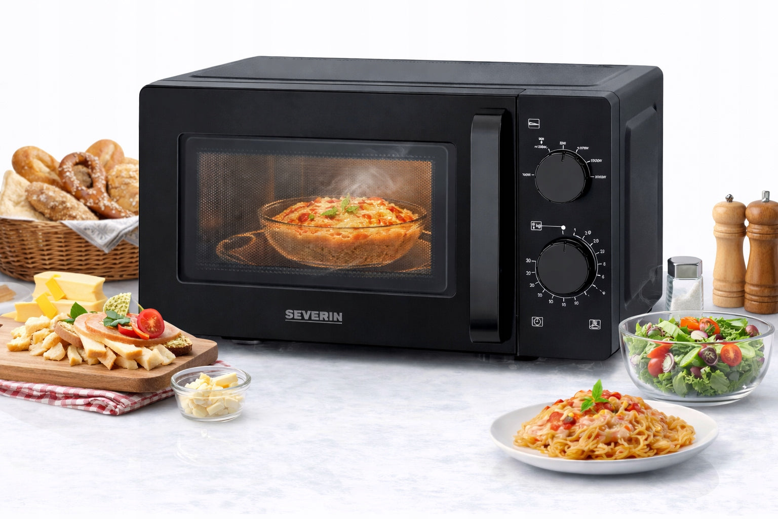 SEVERIN MW 9182 Microwave 2in1 19L 700W Grill Defrost Timer
