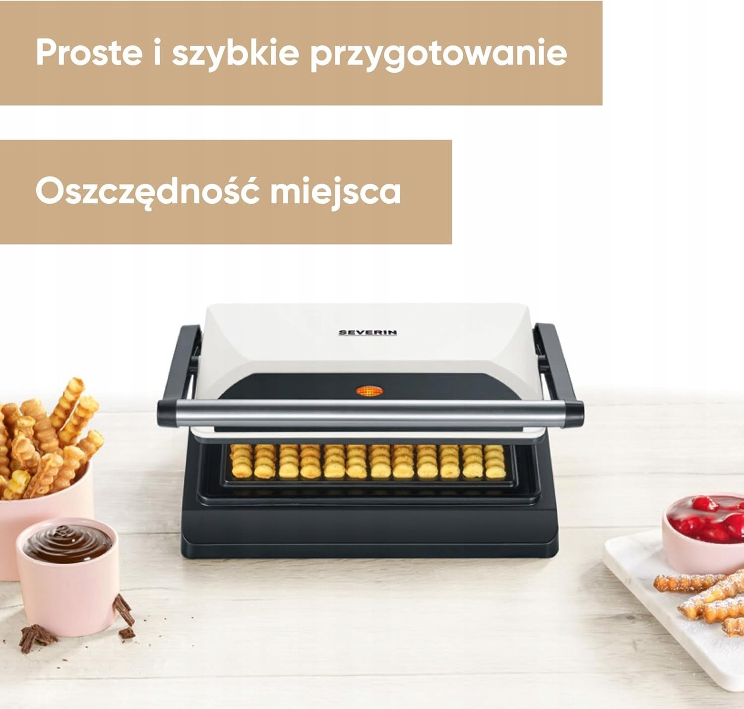 SEVERIN Waffle Iron Wafer Fries 12 Pieces 800W Nonstick Brand Severin