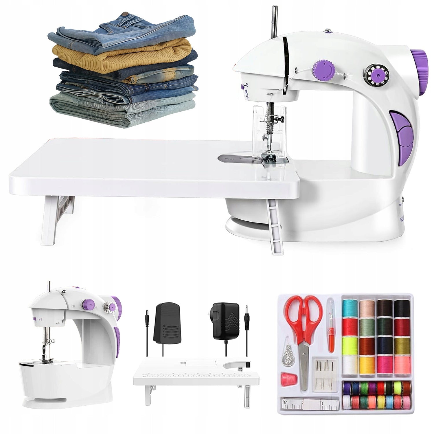 SEWING MACHINE 2 PROGRAMS OVERLOCK STITCH WITH LIGHTING AND PEDAL Brand Bedee