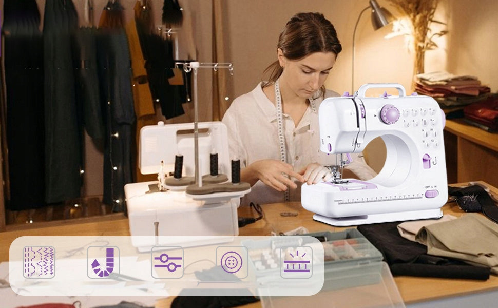 SEWING MACHINE HOME BODY MINI 12 DIFFERENT STITCHES ADJUSTABLE SPEED Dominant color white