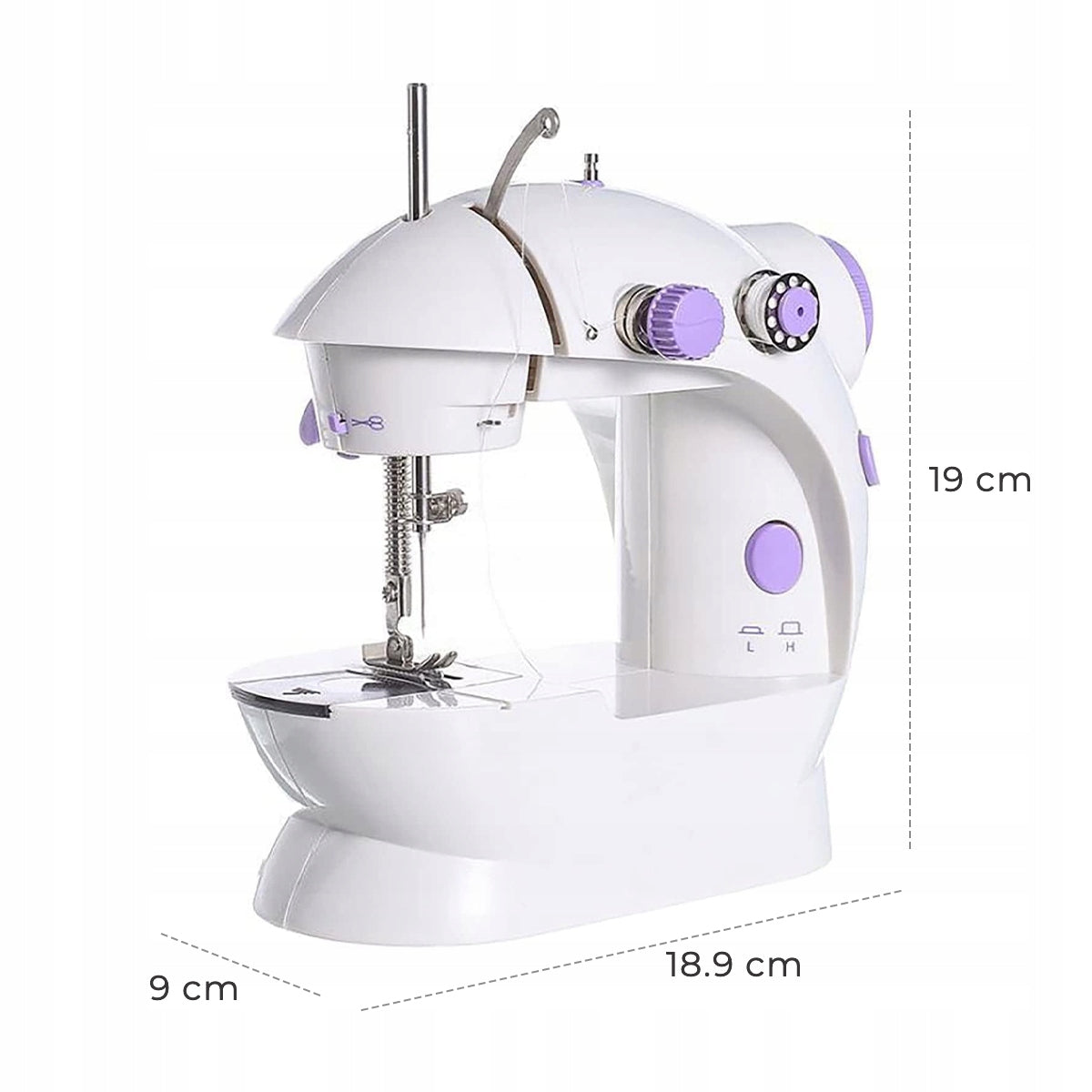 SEWING MACHINE MINI PORTABLE LED BACKLIGHT 2 MODES + AKCESORIA Hook swing