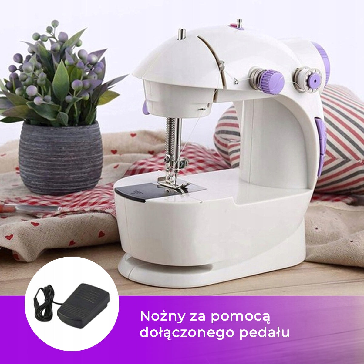 SEWING MACHINE MINI PORTABLE LED BACKLIGHT 2 MODES + AKCESORIA Number of stitches 1