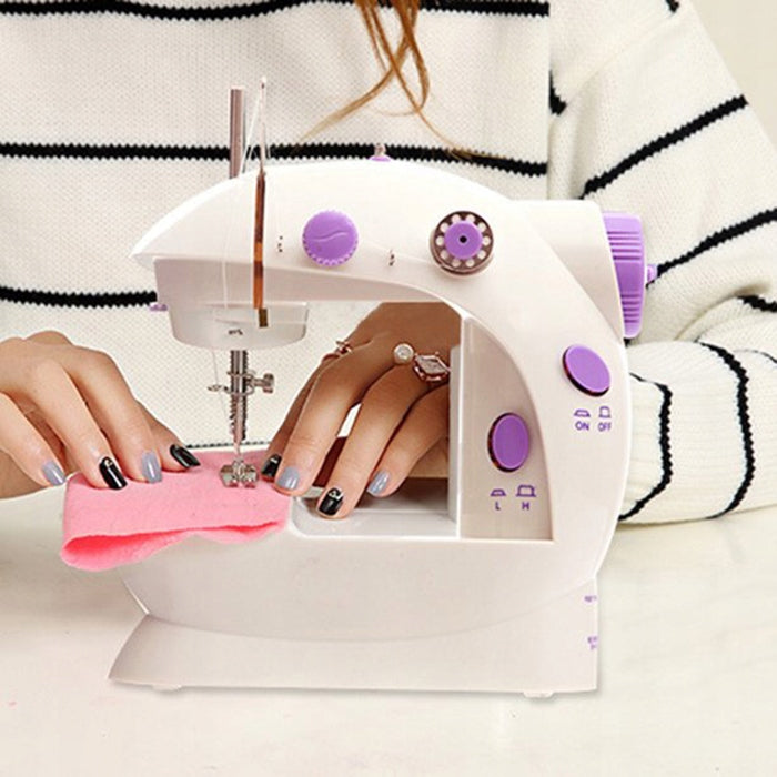 SEWING MACHINE PORTABLE MINI ACCESSORIES + FREEBIES ILLUMINATED 2 MODES Functions smooth sewing speed adjustment foot fabric pressure adjustment thread tension adjustment