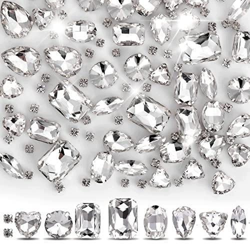 SEWN RHINESTONES 100 PCS MIXED SHAPES GLASS SEWING CRYSTALS Brand no brand