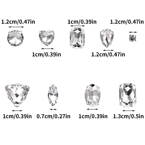 SEWN RHINESTONES 100 PCS MIXED SHAPES GLASS SEWING CRYSTALS Manufacturer code SWC5908151201534